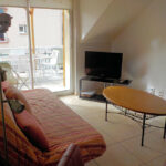 Salon confortable avec canapé dans un studio meublée