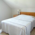 Chambre à coucher spacieuse en bois avec lampe d'appoint